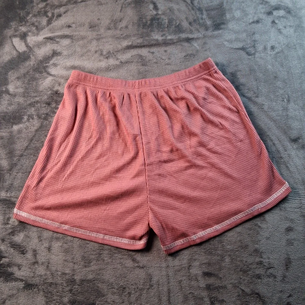 Cupshe NWOT Waffle Knit Lounge Shorts M Pink Mauve Thermal Drawstring Pajama